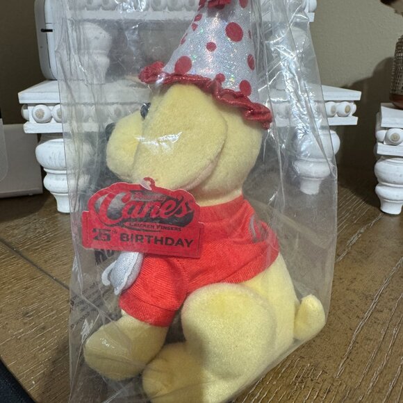 Raising Cane's 25th Birthday Limited Edition Dog Plush Puppy 2022 New In Bag - Picture 4 of 4